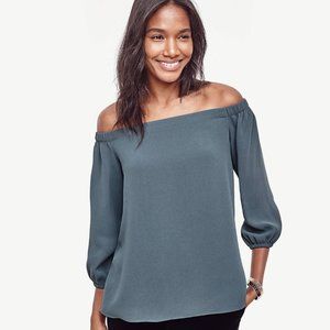 Ann Taylor Off-Shoulder Blouse (Sage Green)
